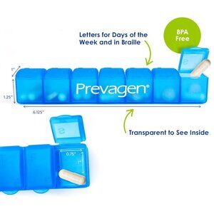 PREVAGEN Blue 7-day Pill Minder Organizer Bundle NEW